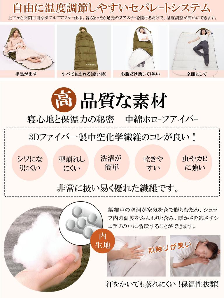 Schlafsack für den Winter CAMDOOR Sekundenspeicher 2 Stück kann Schlafsack für den Winter Angenehme Temperatur 6in1 230T wasserdichter Schlafsack Alle