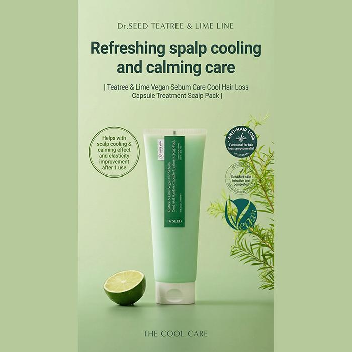 DR.SEED Teatree & Lime Vegan Oily Care Cool Anti-Hair Loss Shampoo 1000ml ,Water Scaler 500ml, Treatment Scalp Pack 250ml (13 Options)