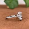 Anillo de Gota Súper Brillante con Moissanita en Forma de Pera para Mujer con Anillos de Diamante de Laboratorio de 1-3ct Joyería Plata de Ley S925