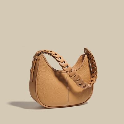 Bolso de Cuero para la Axila Mujer Nuevo Nicho Textura de Alta Gama Moda Bolso de Media Luna Piel de Vaca Hombro Único Cruzado