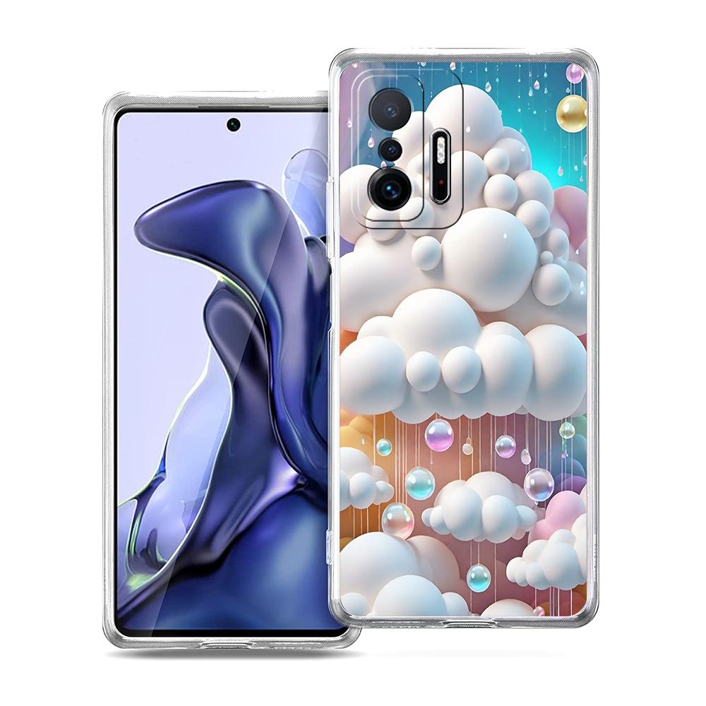 Transparent Phone Case for Xiaomi Mi 14 13 12 11 Ultra 13T 12T 11T Poco X3 NFC F3 F6 Pro Lite 5G Soft TPU Shell Cute Cloud Bags