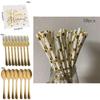 Stylish Gold Polka Dot Stamping Happy Birthday Party Decor Supplies Disposable Tableware Essentials