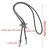 Classical Braided Leather Cord Bolo Tie with Metal Star Turquoises Pendant Western Vintage Necktie Shirt Collar Necklace