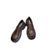 2025 New Model, College Style~ Retro Round Head Heightening Platform Loafers Women's British Style Small Leather Shoes Spring and Autumn Single Shoes