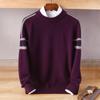 Men's Autumn Winter Cashmere Round Neck Thin Fashion Pullover Loose Wool Knit Sweater
