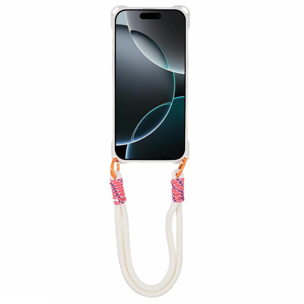 For iPhone 16 Pro Case Reinforced Corner Shockproof TPU Phone Cover with Wrist Strap