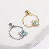 Simple Teardrop Rings Adjustable Fashion Chain Rings Opening Rings Copper Texture Suitable for Wedding and Party Wear