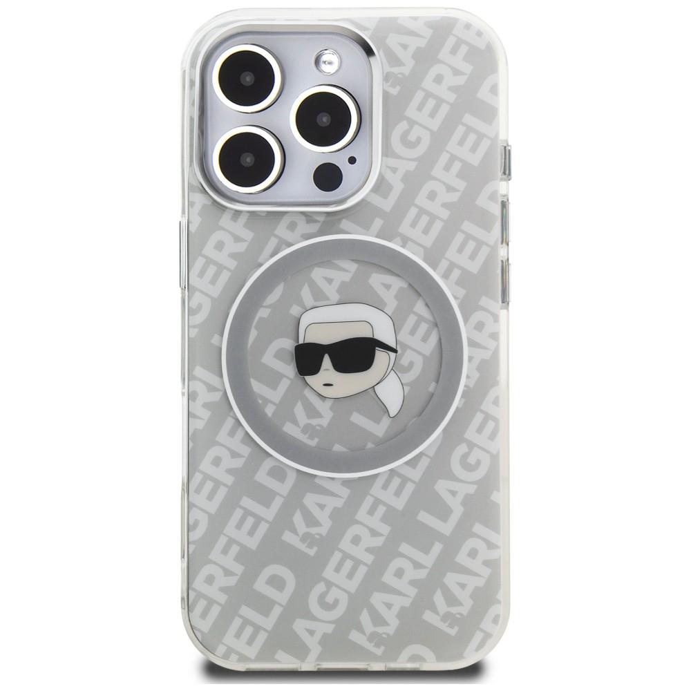 Karl Lagerfeld IML Karl Head Logo MagSafe Case for iPhone 16 Pro Gray
