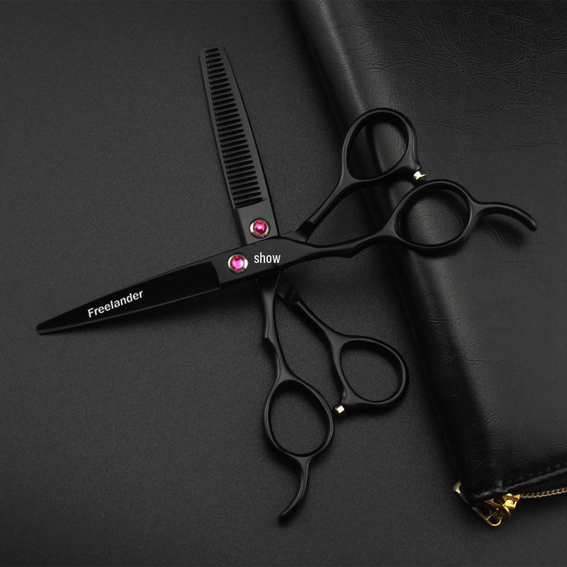 6.0-Inch Black Left-Handed Straight & Thinning Shears Thinning Shears 6.0 inch
