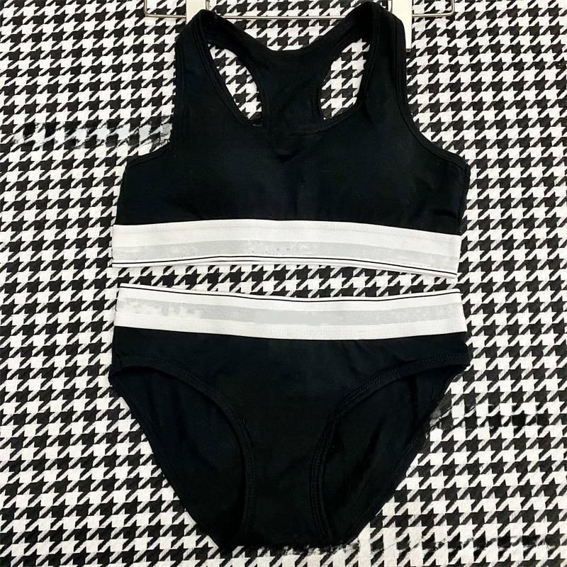 Womens Sports Bra And Panties Set Cotton Padded Wireless For Running And Fitness