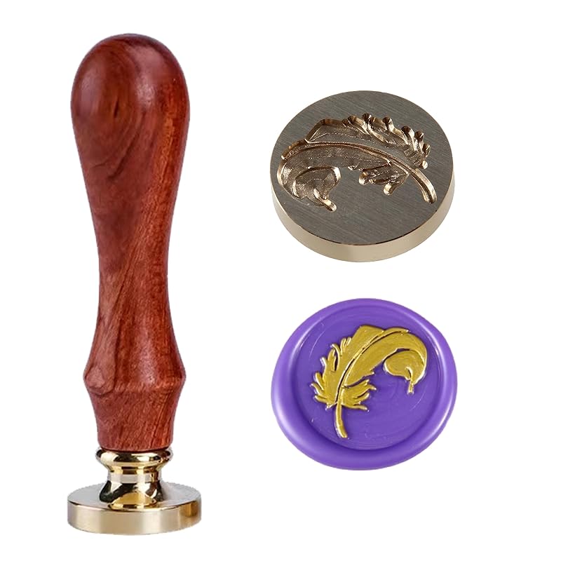 3D Crown Wax Stamp, 2.5cm/1'' Removable Brass Head with Wooden Handle, Adhesive Wax Seal for Wedding Invitations, Kids DIY Creative Gift Idea