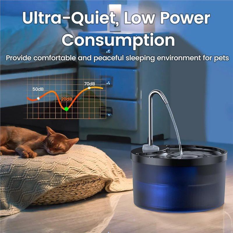 ABWR-Cat For Cats Drinking Fountain, 3.2L Ultra Quiet Water Pump, Dog Compatible Pet Water Dispenser With Filter