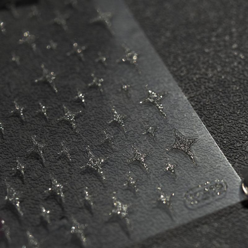 

DIY Asterism Gilding Silver Powder Adhesive Nail Sticker Star Sticker-Silver