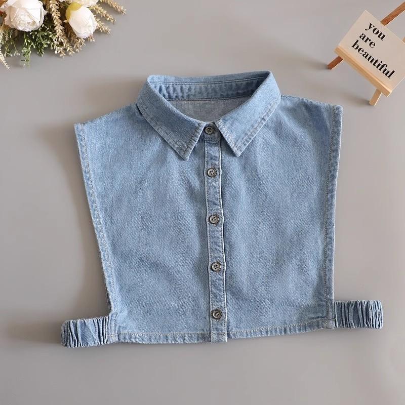 Módní Džínovina Falešný límec Ženy Velká klopa Falešné límečky Žena Dekorace Odnímatelné límečky Kravata Halenka Odnímatelný Nep Kraagie