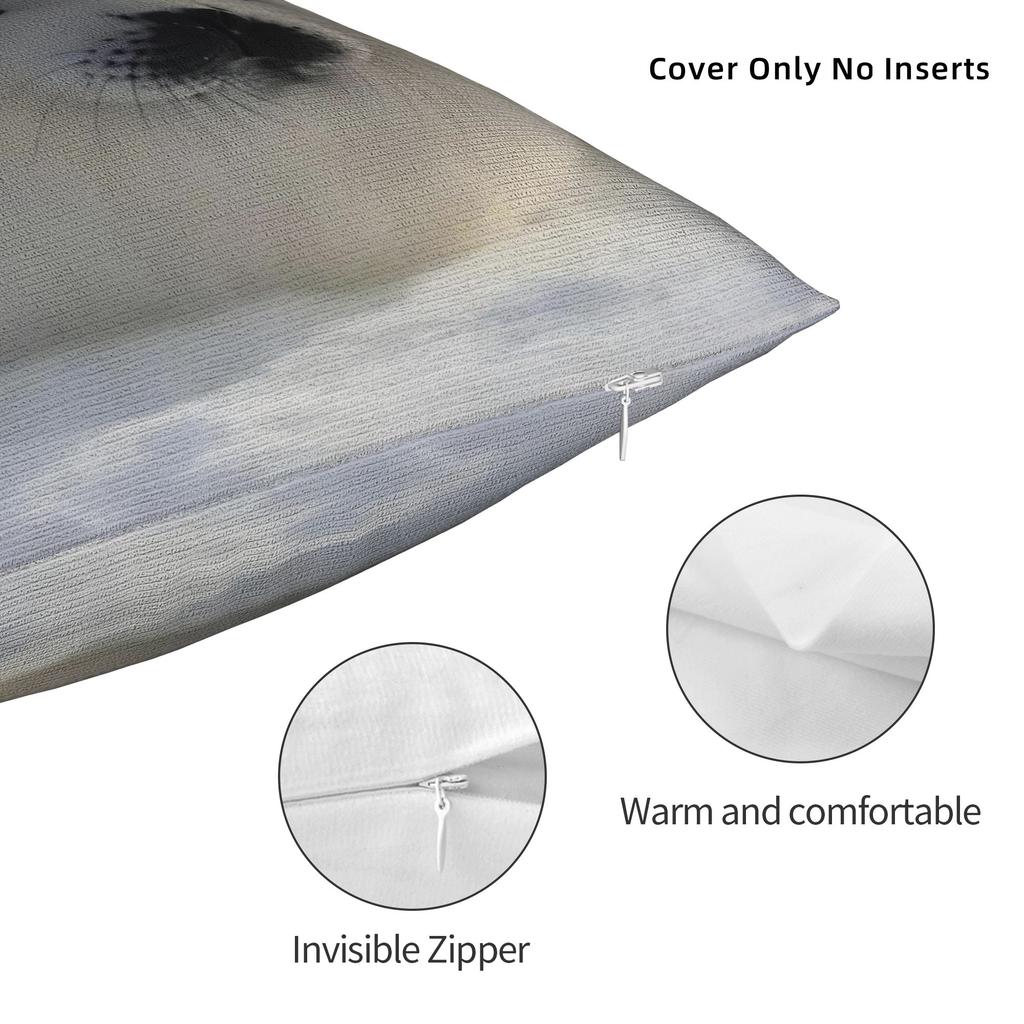 Seal Sea Cute White Pillowcase Polyester Cushion Cover Decoration Pillow Case Cover Home Zippered 40X40cm