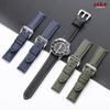 Universal Stitching Watch Band Durable Sailcloth & Leather Watch Strap 20mm 22mm 24mm 26mm Watchband Accessories Perforated Belt