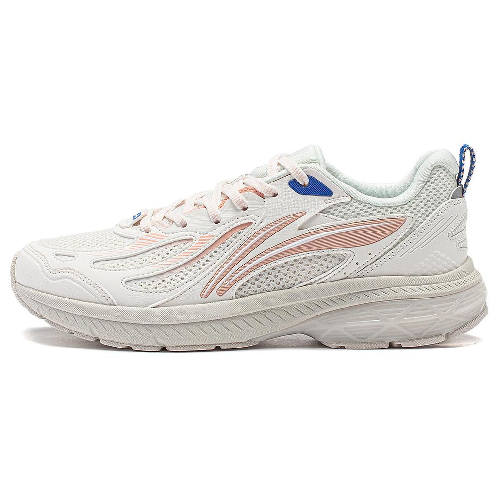 New LiNing Shock Absorbers With Slip Resistant And Abrasion Resistant Properties Low Top Running Shoes Women's White Blue ARXT022-5