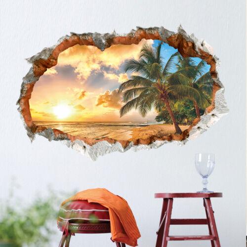 Beach Wall Sunshine Sticker Decal Art Decor Vinyl Home Room Window Door Mural3d