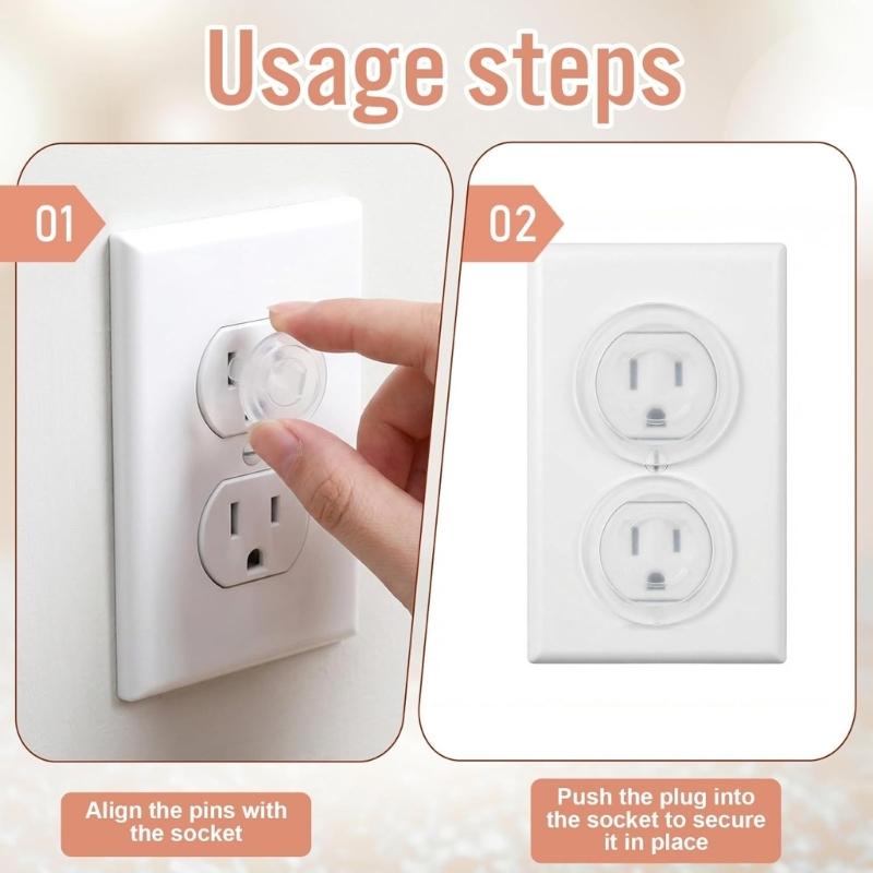 200Pcs Clear Socket Protector Safety Outlet Plug Covers Replacement Safety Guard For Electrical Socket Protections