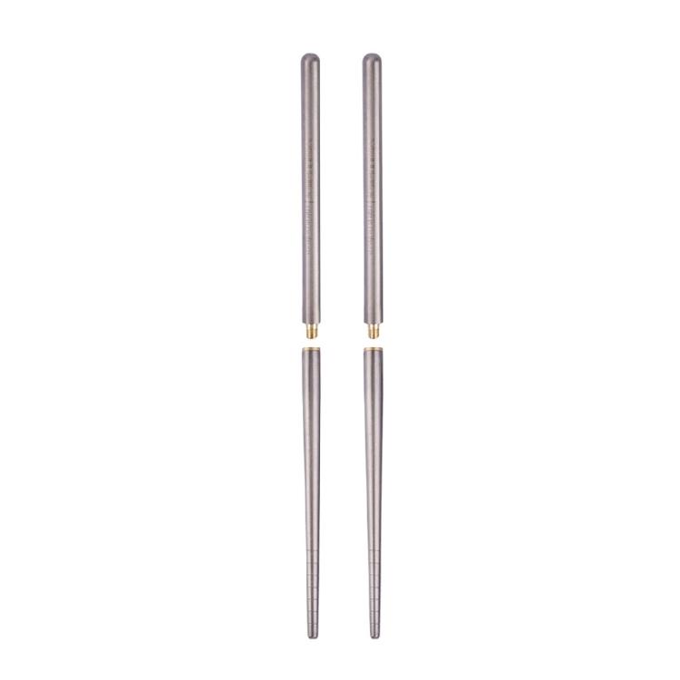 Foldable Titaniums Chopsticks With Front Grooves Nonslip Small Storage Folding Spoon Fork for Camping Activity