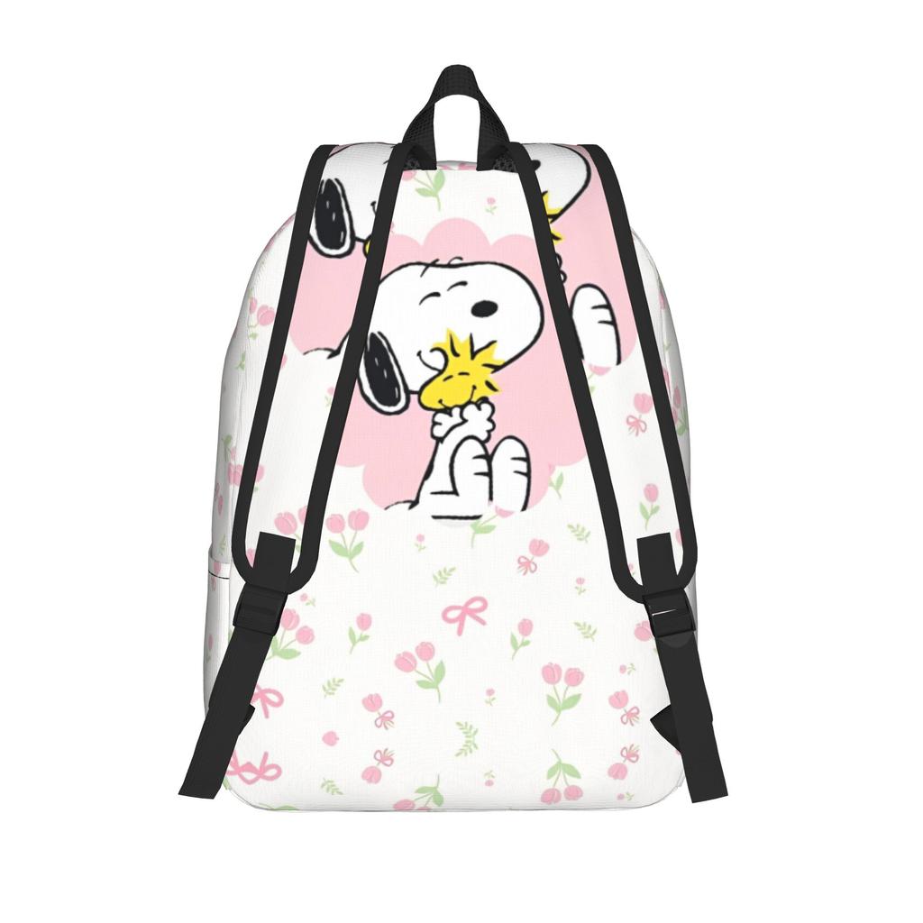 Snoopys Floral Encounter Backpack for Men Women Fashion High School Work Daypack Laptop Computer Shoulder Bag Outdoor