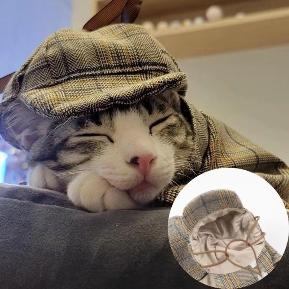 Funny Pet Detective Costume Set Charming Dog Halloween Costume Pet Sherlock Holmes Cloak  Puppy