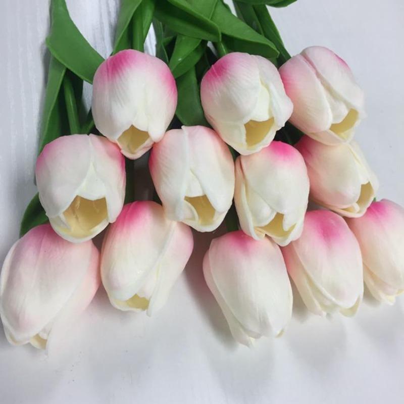 

6 шт./лот букет искусственных цветов мини-тюльпан свадьба невесты гортензии цветочный декор для вечеринки 6pcs светло-розовый