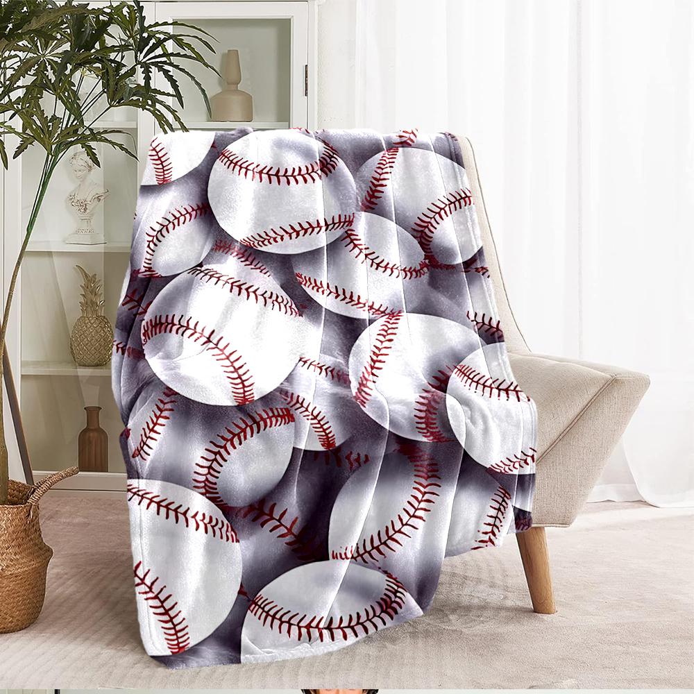 Baseball Theme Printed Blanket - Perfect for Couch, Bed, Travel & Outdoor Use | Machine Washable, Cozy & Durable.