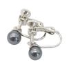 Sakuya Pearl Earrings 7mm Pearls Formal Occasions Funerals Black Pearls Formal Graduations Entrance Ceremonies Shell Pearls Silver Black Women's
