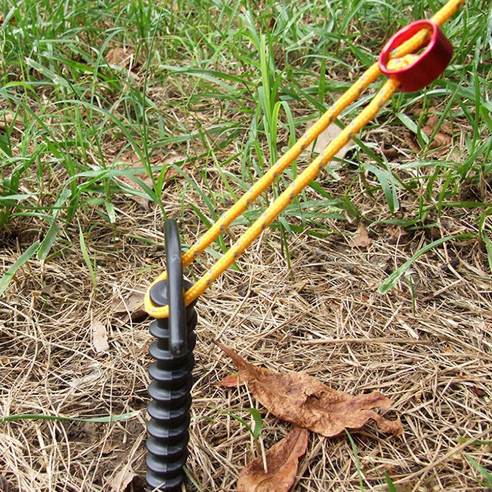 Screw Anchor Stakes Hiking Tent Stakes Pins Outdoor Camping Peg Ground Nails Spiral Plastic Fixing Supplies