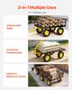 Steel Garden Cart, 544 Kg Heavy Duty Pullable Garden Wagon Yard Cart, 2 In 1 Outdoor Metal Utility Wagon Yard Trailer with 330 Mm All Terrain Tires,
