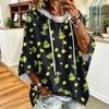 Women's Christmas Print Hooded Sweatshirt with Drawstrings, Loose Fit Casual Pullover Top