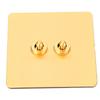Toggle Switch Imitation Gold Stainless Steel Panel Dual Control Wall Toggle Switch AC250V