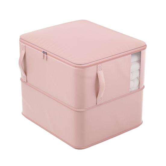 

Collapsible Comforter Bag Zippered Self Compression Clothes Storage Bag with Transparent Window Large Capacity Expandable Closet Organizer M