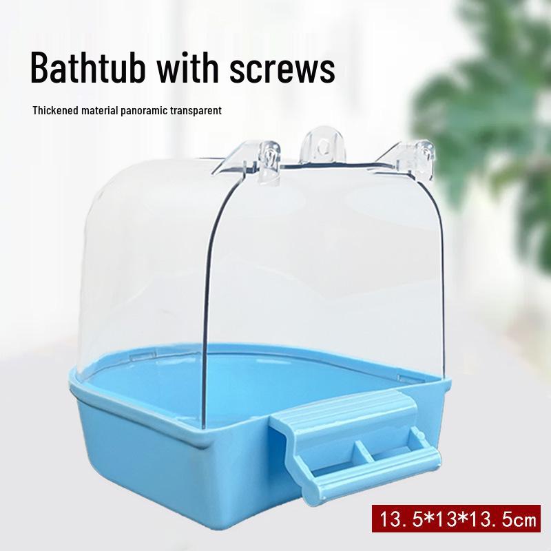 Grande Boîte de Bain Transparente pour Perruches Ondulées, Calopsittes, Inséparables, Perruches - Jouets et Fournitures pour Petits Oiseaux.