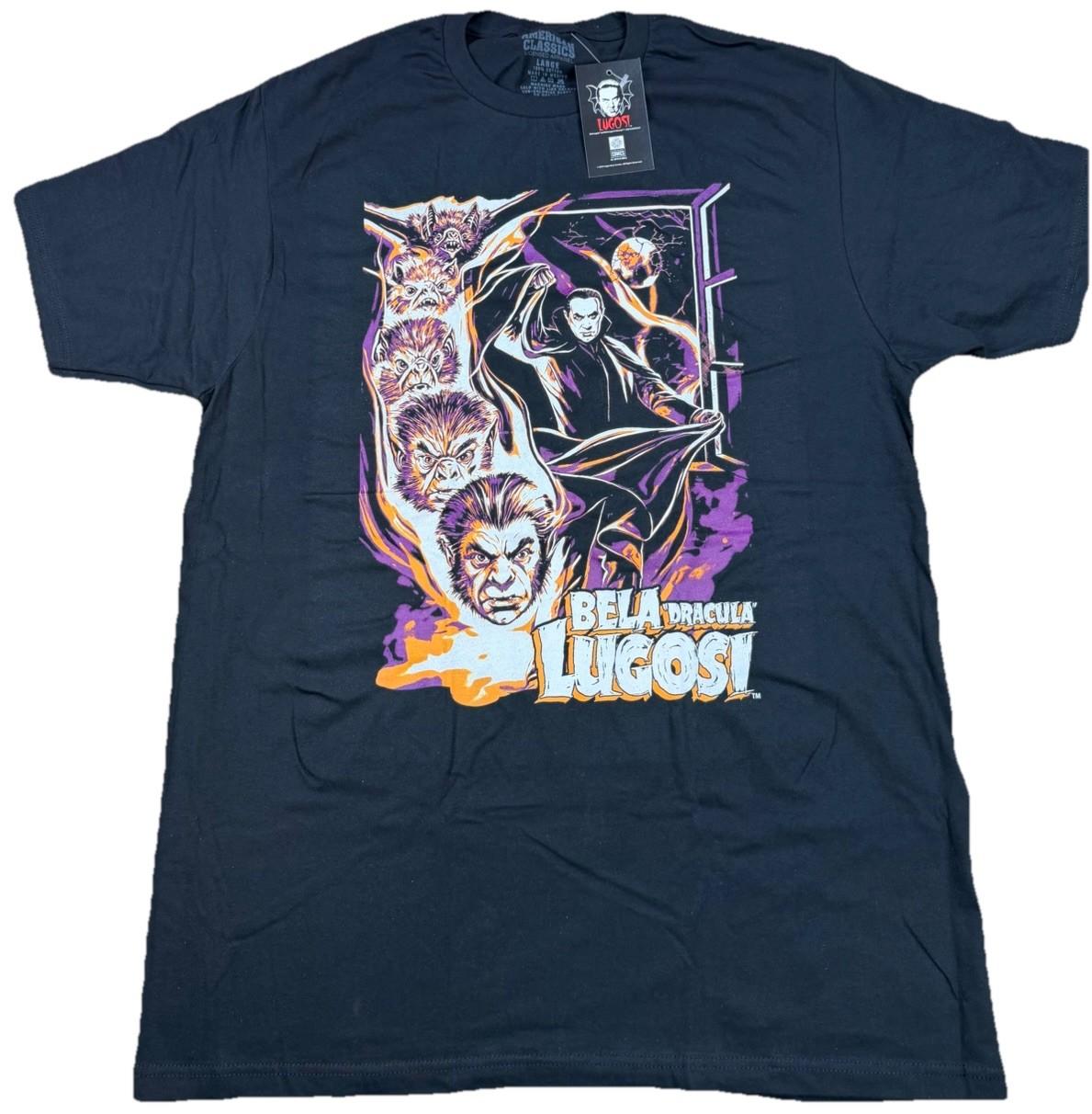 Bela Lugosi Bat Transformation T-Shirt Horror Movie Short Sleeve T Shirt Large Unisex T-Shirt L