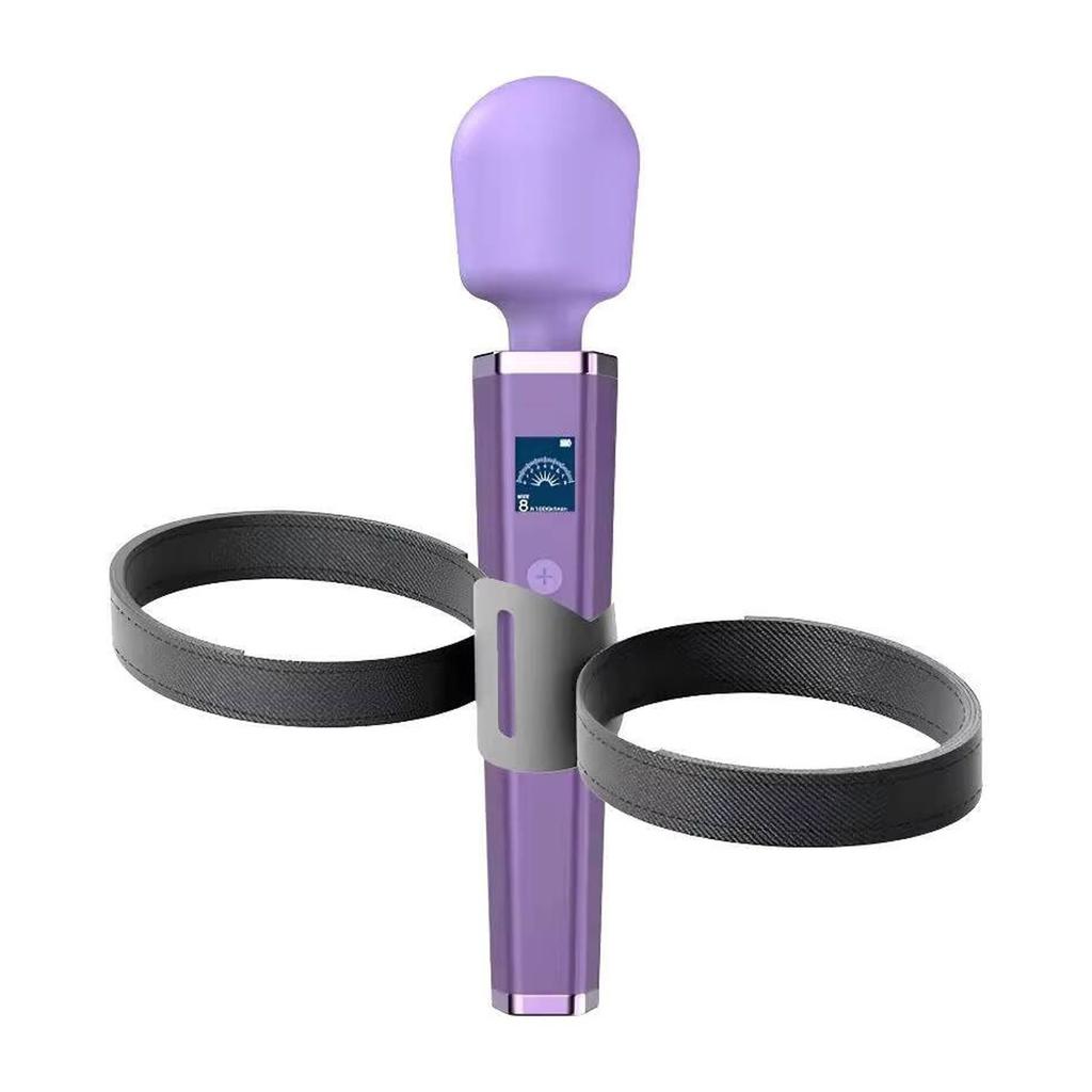 Female Chastity Belt Leather Magic Wand Holder BDSM Bondage Leg Strap Orgasm Harness Restraints Adult Sex Toys for Women