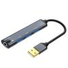 Externí zvuková karta USB Hub 480 Mb/s se 3 porty USB 2.0 3,5mm zvukový port USB 2.0 Hub pro Win10