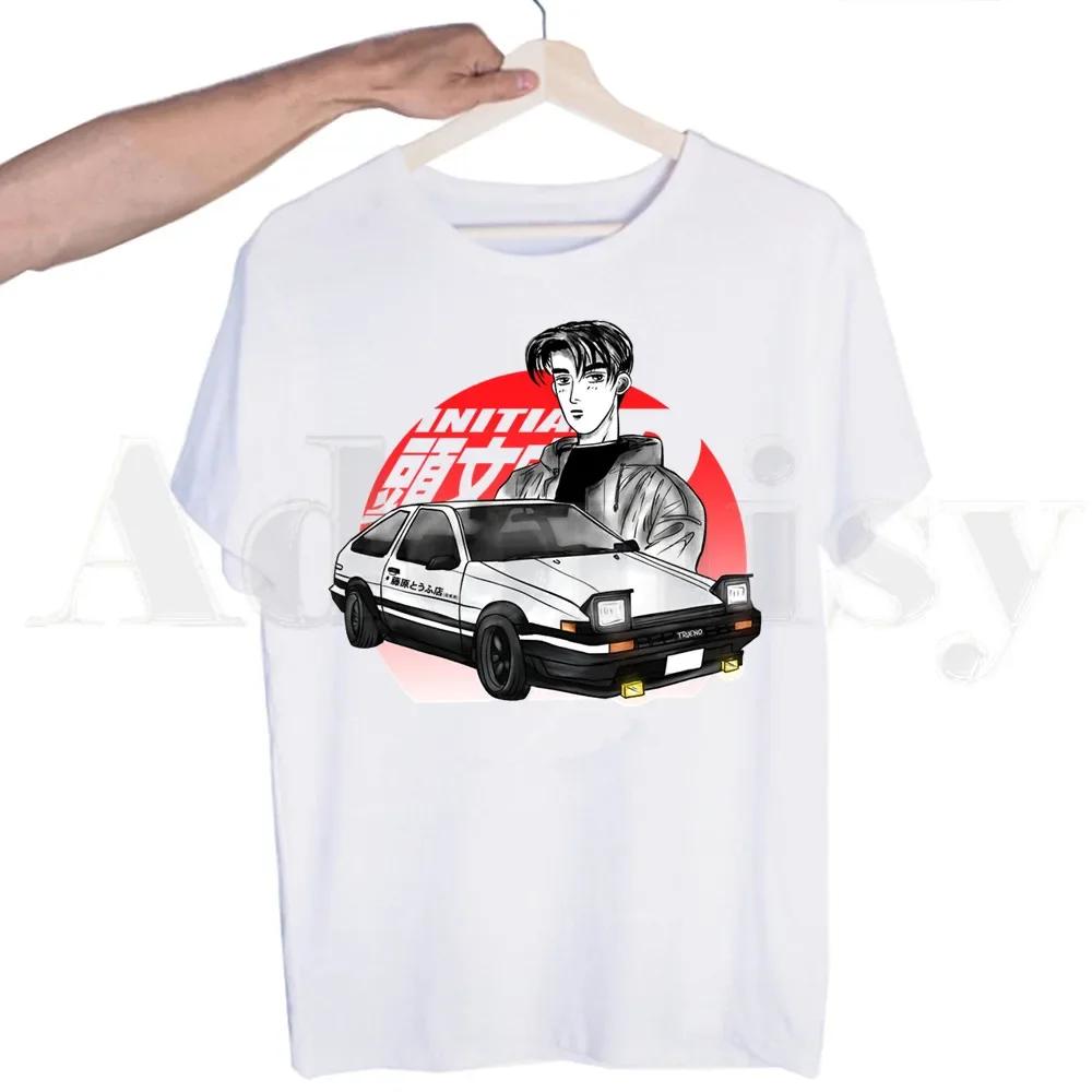 Drift AE86 Initial D 90s Fujiwara Takumi HachiRoku Tshirts Men Fashion Summer T-shirts Tshirt Top Tees Streetwear Harajuku Funny