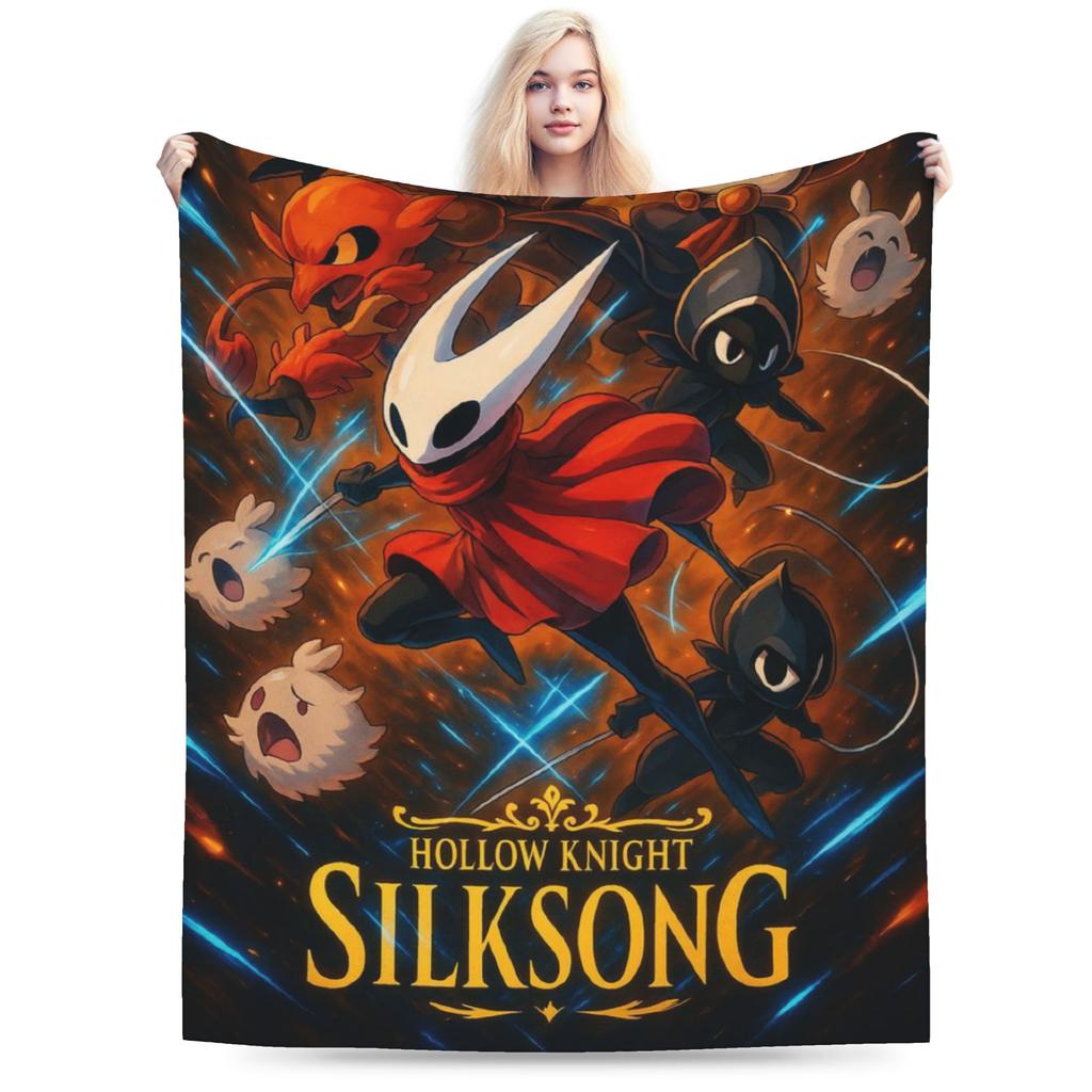 Hollow Knight Silksong Druckdecke für Männer Frauen Gemütlich Weich Überwurfdecken für Sofa 50x60 Zoll Mehrere Größen