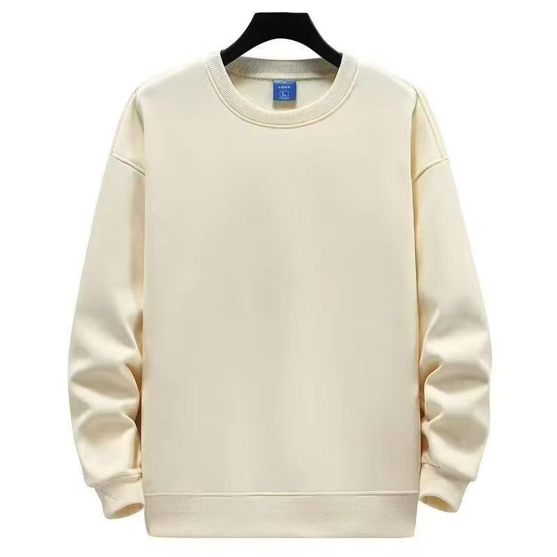 Uformell genser med rund hals og lange ermer i bomulls-/polyesterblanding