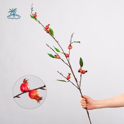 Long Branch Artificial Pomegranate Plastic Foam Berry Artificial Fruit Branch Handmade 10-Fruit Simulation Flower Outdoor Garden