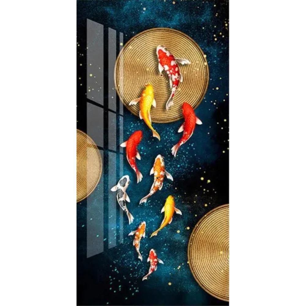 Abstract Koi Canvas Painting Wall Art Fish Posters And Prints Carp Pictures For Living Room Decor