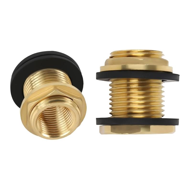 Solid Brass Bucket Connectors Set NPT Female and GHT Male Bathroom Accessory Kitchen Supplies for Water Tanks and Hoses