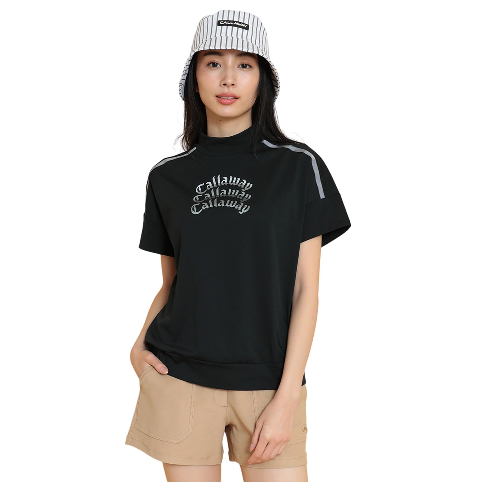 

Женская футболка с коротким рукавом и воротником-стойкой, быстросохнущая, для гольфа C25134213 S [Callaway] (Влагоотводящий, Сохнущий, Подкладка) / / 1010_Черный