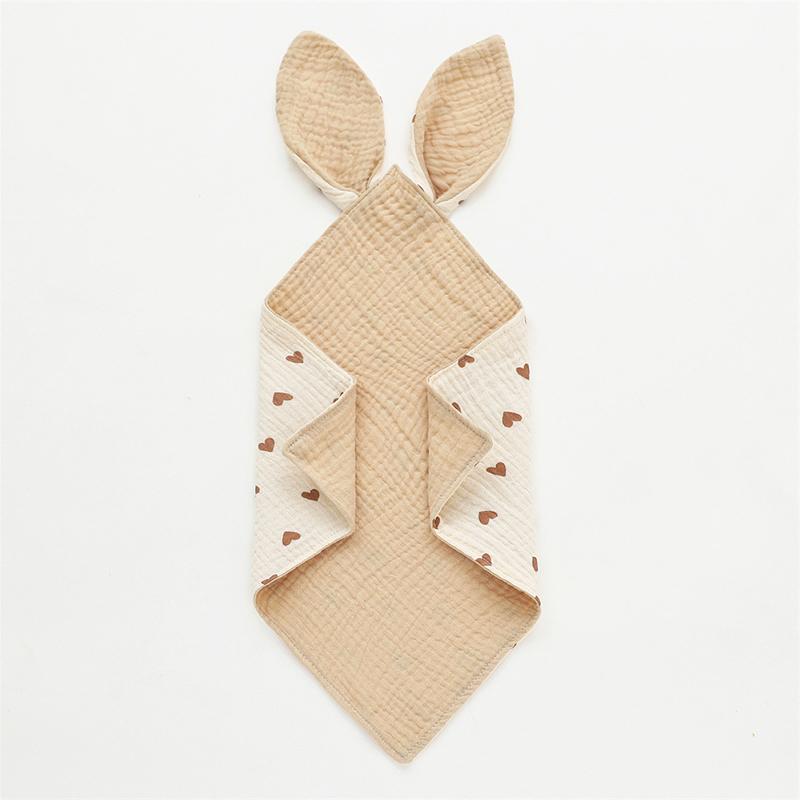 

Cute Rabbit Ears Baby Muslin Cotton Comforter Blanket Soft Newborn Sleeping Toy Kid Sleep Soothe Appease Towel Bibs Saliva Towel