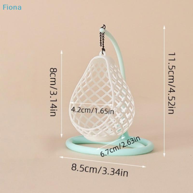 1:12 Scale Mini Hanging Swing Chair,Dollhouse Wicker Egg Hammock, Miniature Furniture for Doll House Decor