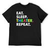 Eet slaap theater herhaal T-shirt voetbal t-shirt oversized grappige meme t-shirts heren grote maten t-shirts