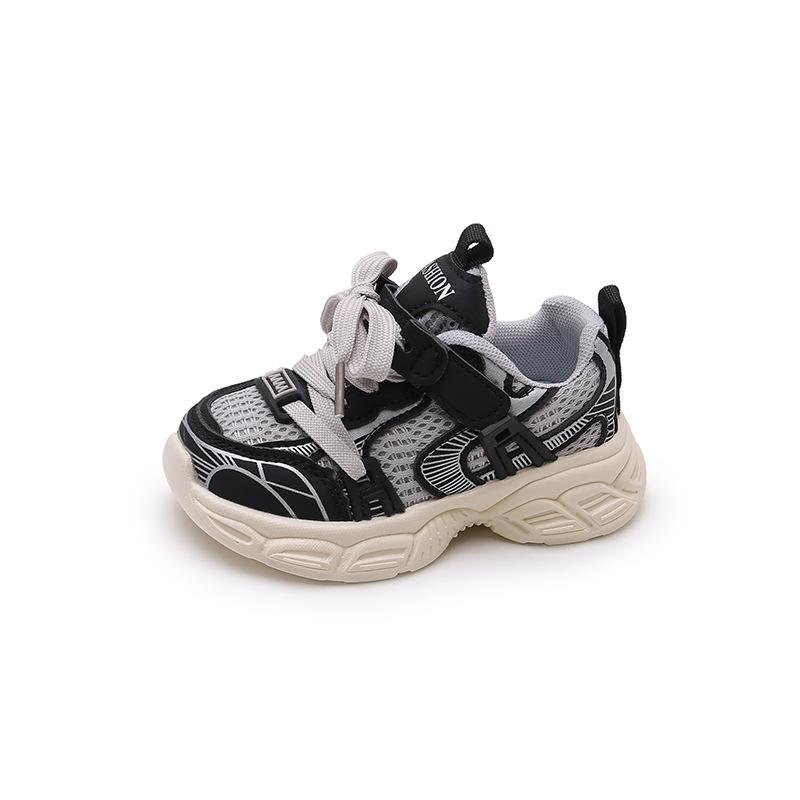 

Baby sneakers new dad shoes breathable boys soft-soled shoes girls mesh non-slip running shoes non-slip classmates 30 чорний