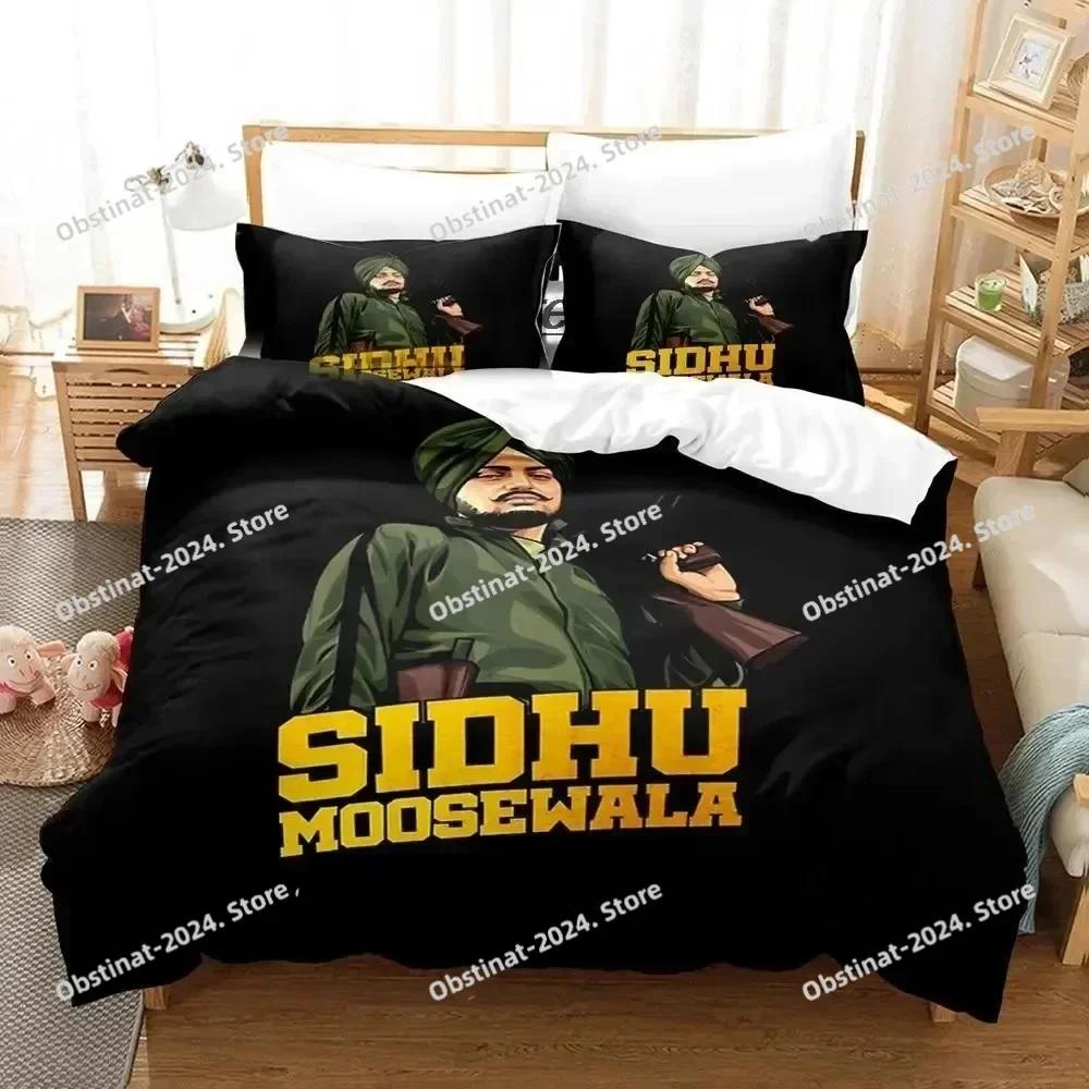 3D Sidhu Moosewala RIP Bedding Set Printed single Comforter Quilt Bed Cover Duvet Cover Pillow Case 3 Pieces Set Kids Adult Size
